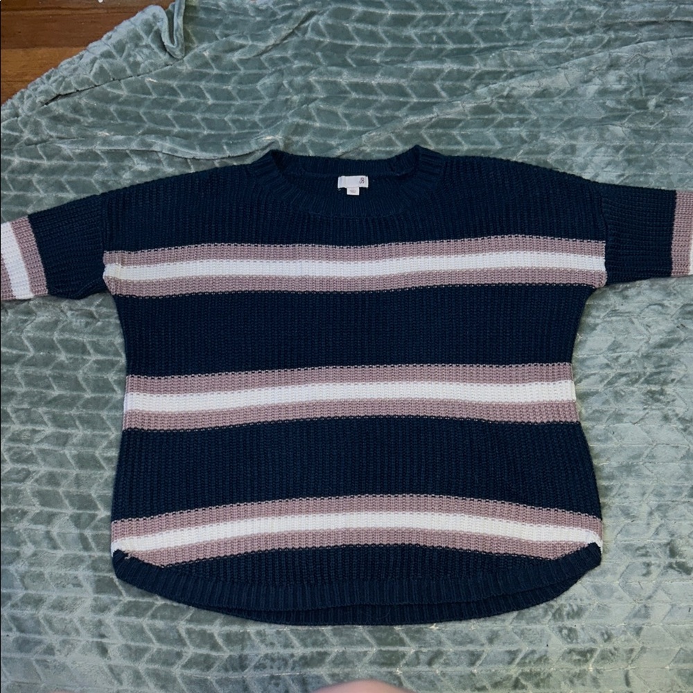 SO Navy and Pink Knit Sweater
